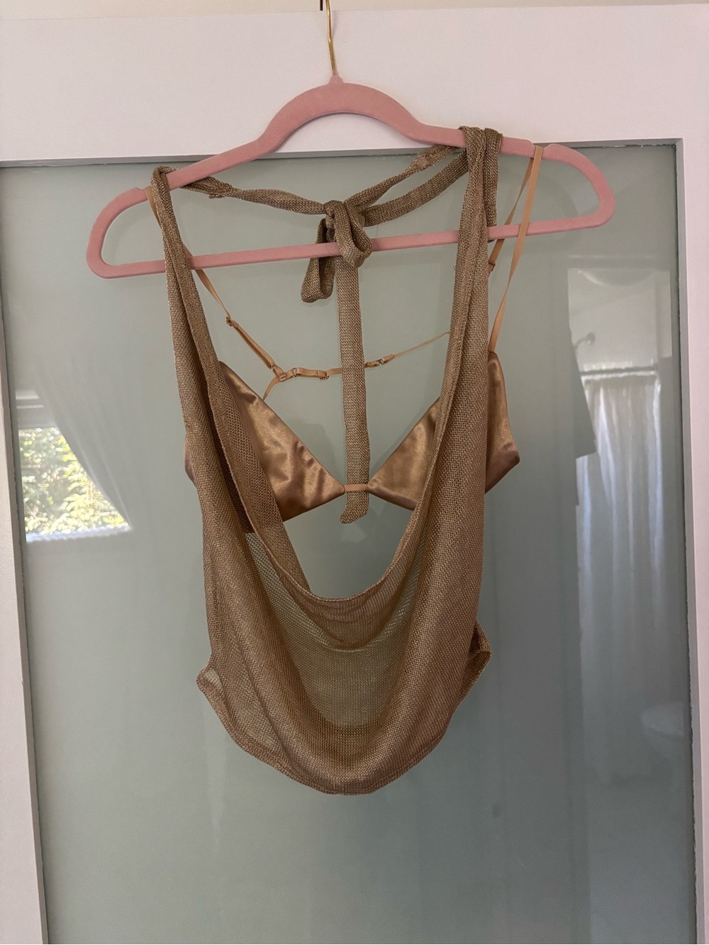 Gold Shimmer cowl neck neck top - Picture 6 of 6